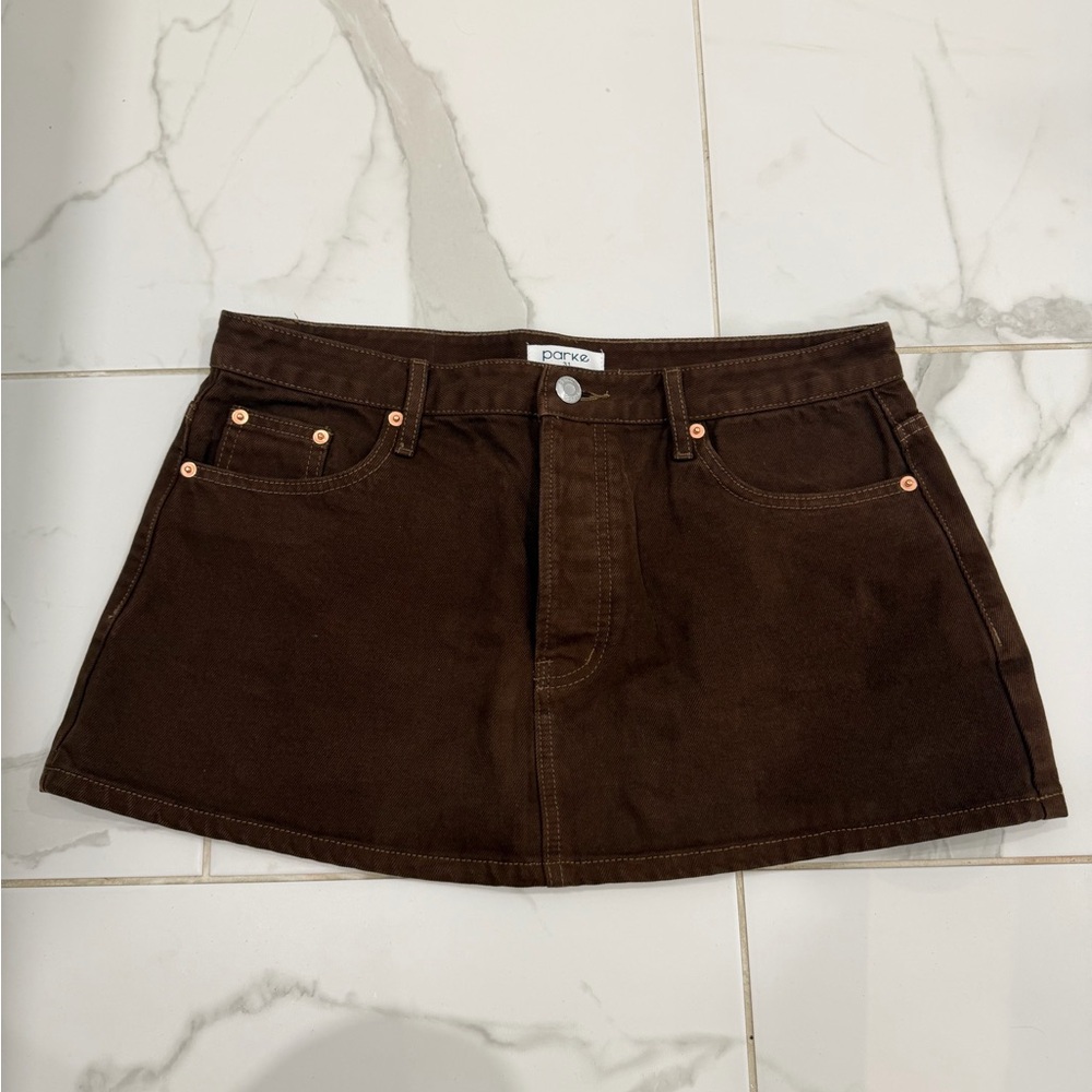 PARKE brown mini skirt